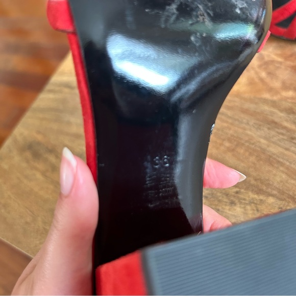 Alexander Wang Red Suede Cage Abby Sandal Heels - Picture 10 of 11